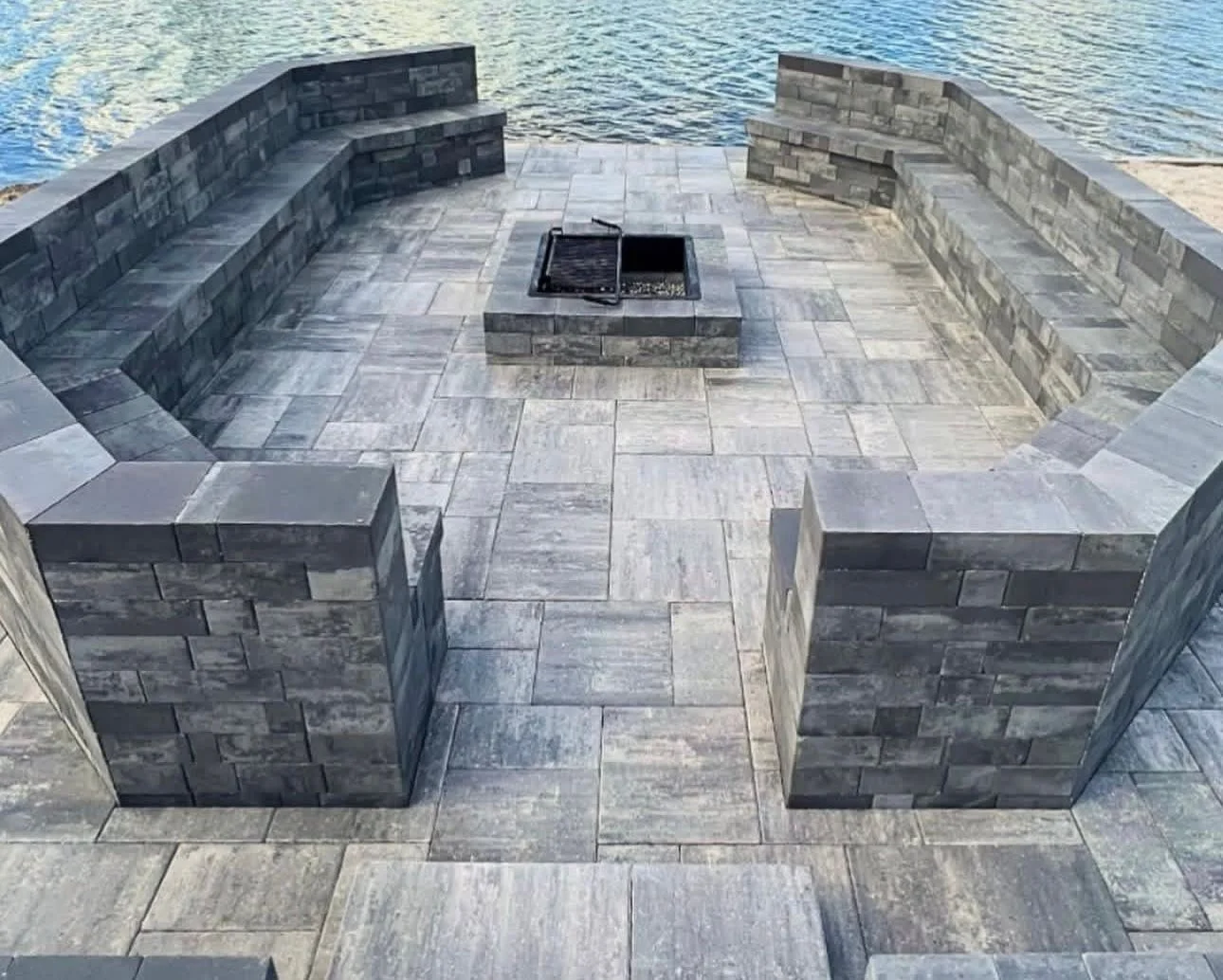 Outdoor paver patio and fire feature from the Moncada gallery